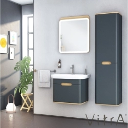 Vitra - Vitra Sento Tek Çekmeceli Lavabo Dolabı, Ayaksız, 65 Cm, Mat Antrasit