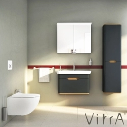 Vitra - Vitra Sento Tek Çekmeceli Lavabo Dolabı, Ayaksız, 80 Cm, Mat Antrasit