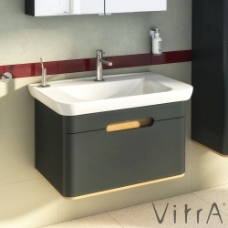 Vitra - Vitra Sento Tek Çekmeceli Lavabo Dolabı, Ayaksız, 80 Cm, Mat Antrasit