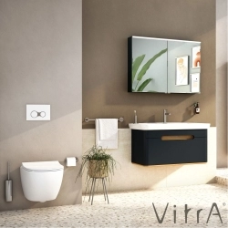 Vitra - Vitra Sento Tek Çekmeceli Lavabo Dolabı, Ayaksız, 100 Cm, Mat Antrasit
