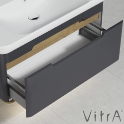 Vitra - Vitra Sento Tek Çekmeceli Lavabo Dolabı, Ayaksız, 100 Cm, Mat Antrasit