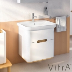 Vitra - Vitra Sento Çift Çekmeceli Lavabo Dolabı, Ayaksız, 65 Cm, Mat Beyaz