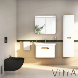 Vitra - Vitra Sento Çift Çekmeceli Lavabo Dolabı, Ayaksız, 80 Cm, Mat Beyaz