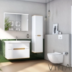 Vitra - Vitra Sento Çift Çekmeceli Lavabo Dolabı, Ayaksız, 100 Cm, Mat Beyaz
