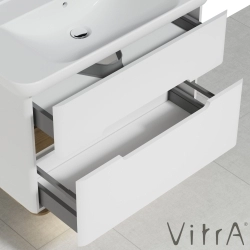 Vitra - Vitra Sento Çift Çekmeceli Lavabo Dolabı, Ayaksız, 100 Cm, Mat Beyaz