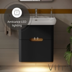 Vitra - Vitra Sento Çift Çekmeceli Lavabo Dolabı, Ayaksız, 65 Cm, Mat Antrasit