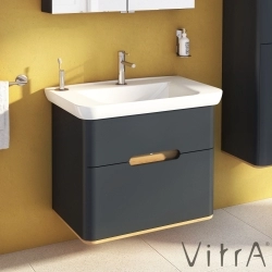 Vitra - Vitra Sento Çift Çekmeceli Lavabo Dolabı, Ayaksız, 80 Cm, Mat Antrasit