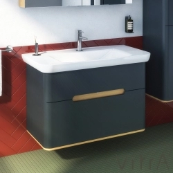 Vitra - Vitra Sento Çift Çekmeceli Lavabo Dolabı, Ayaksız, 100 Cm, Mat Antrasit