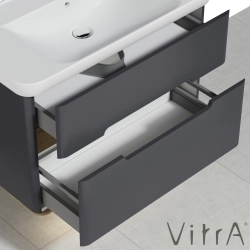 Vitra - Vitra Sento Çift Çekmeceli Lavabo Dolabı, Ayaksız, 100 Cm, Mat Antrasit