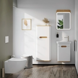 Vitra - Vitra Sento Aydınlatmalı Ayna, 50 cm, Açık Meşe