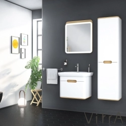 Vitra - Vitra Sento Aydınlatmalı Ayna, 80 cm, Açık Meşe