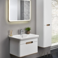 Vitra - Vitra Sento Aydınlatmalı Ayna, 80 cm, Açık Meşe