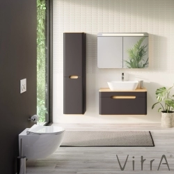 Vitra - Vitra Sento Led Aydınlatmalı Dolaplı Ayna, 100 cm, Açık Meşe