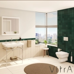 Vitra - Vitra Valarte Led Aydınlatmalı Dolaplı Ayna, 65 cm, Mat Beyaz (Sol)