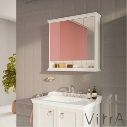 Vitra - Vitra Valarte Led Aydınlatmalı Dolaplı Ayna, 80 cm, Mat Beyaz