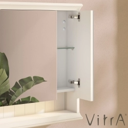 Vitra - Vitra Valarte Led Aydınlatmalı Dolaplı Ayna, 80 cm, Mat Beyaz