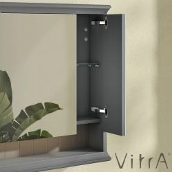 Vitra - Vitra Valarte Led Aydınlatmalı Dolaplı Ayna, 80 cm, Mat Gri