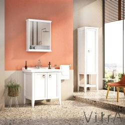 Vitra - Vitra Valarte Boy Dolabı Krom Kulplu, 55 cm, Mat Beyaz (Sol)