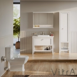 Vitra - Vitra Valarte Boy Dolabı Krom Kulplu, 55 cm, Mat Beyaz (Sol)