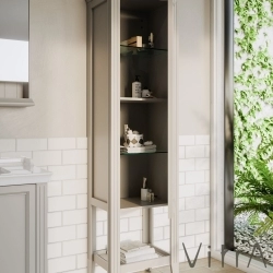 Vitra - Vitra Valarte Boy Dolabı Krom Kulplu, 55 cm, Mat Gri (Sol)