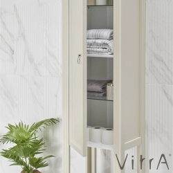 Vitra - Vitra Valarte Boy Dolabı Krom Kulplu, 55 cm, Mat Fildişi (Sol)