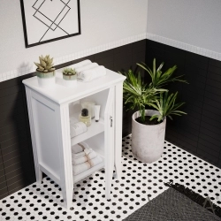 Vitra - Vitra Valarte Orta Ünite Krom Kulplu, 55 cm, Mat Beyaz (Sağ)