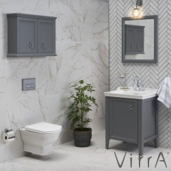 Vitra - Vitra Valarte Üst Dolap Krom Kulplu, 75 cm, Mat Gri