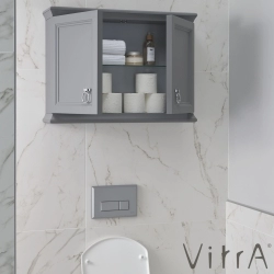 Vitra - Vitra Valarte Üst Dolap Krom Kulplu, 75 cm, Mat Gri