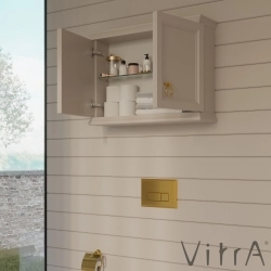 Vitra - Vitra Valarte Üst Dolap Krom Kulplu, 75 cm, Mat Fildişi