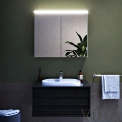 Vitra - Vitra Frame Lavabo Dolabı, 80 cm, Çift Çekmeceli, Tezgahüstü Tv-Shape Lavabolu, Armatür Delikli, Mat Siyah