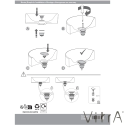 Vitra - Vitra Metropole Dikdörtgen Seramik Lavabo Süzgeci (Bas-Aç), Mat Beyaz, VitraClean