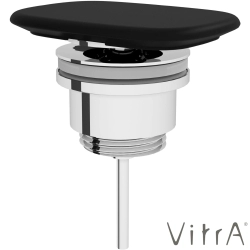 Vitra - Vitra Metropole Dikdörtgen Seramik Lavabo Süzgeci (Bas-Aç), Mat Siyah, VitraClean