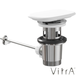 VitrA - VitrA Metropole Dikdörtgen Seramik Lavabo Süzgeci (Bas-Aç), Mat Beyaz, VitrAClean