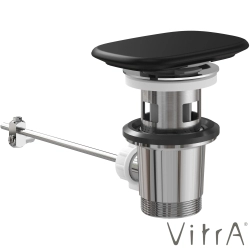 VitrA - VitrA Metropole Dikdörtgen Seramik Lavabo Süzgeci (Bas-Aç), Mat Siyah, VitrAClean