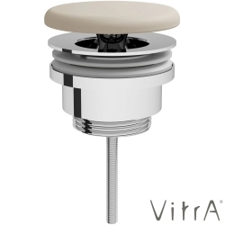 Vitra - Vitra Geo Yuvarlak Seramik Lavabo Süzgeci (Universal-Sabit), Mat Kum Beji