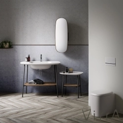 Vitra - Vitra Plural Etajerli Lavabo Ünitesi, 100 cm, Koyu Meşe / Mat Beyaz Lavabo