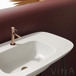 Vitra - Vitra Plural Etajerli Lavabo Ünitesi, 100 cm, Koyu Meşe / Mat Beyaz Lavabo