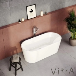 Vitra - Vitra Geo 160x75 Küvet, Gizli Taşmalı Sifon + Ayak, Beyaz