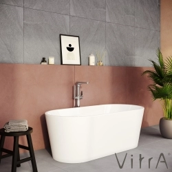 Vitra - Vitra Geo 160x75 Küvet, Gizli Taşmalı Sifon + Ayak, Beyaz