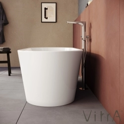 Vitra - Vitra Geo 160x75 Küvet, Gizli Taşmalı Sifon + Ayak, Beyaz