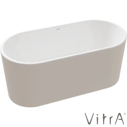 Vitra - Vitra Geo 160x75 Küvet, Gizli Taşmalı Sifon + Ayak, Bej