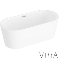 Vitra - Vitra Geo 160x75 Oval Küvet, Dikdörtgen Taşmalı Sifon + Ayak, Beyaz