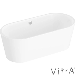 Vitra - Vitra Geo 160x75 Oval Küvet, Standart Krom Sifon + Ayak, Beyaz