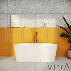 Vitra - Vitra Geo 170x80 Küvet, Gizli Taşmalı Sifon + Ayak, Beyaz