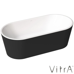 VitrA - VitrA Geo 170x80 Küvet, Gizli Taşmalı Sifon + Ayak, Mat Siyah