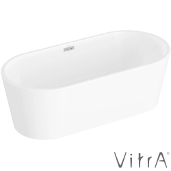 Vitra - Vitra Geo 170x80 Oval Küvet, Dikdörtgen Taşmalı Sifon + Ayak, Beyaz