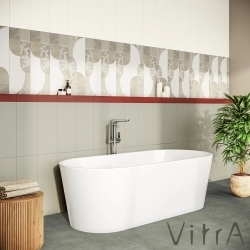 Vitra - Vitra Geo 180x80 Küvet, Gizli Taşmalı Sifon + Ayak, Beyaz