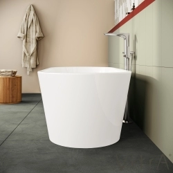 Vitra - Vitra Geo 180x80 Küvet, Gizli Taşmalı Sifon + Ayak, Beyaz