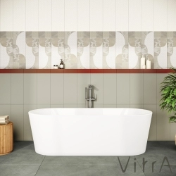 Vitra - Vitra Geo 180x80 Küvet, Gizli Taşmalı Sifon + Ayak, Beyaz