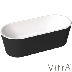 VitrA - VitrA Geo 180x80 Küvet, Gizli Taşmalı Sifon + Ayak, Mat Siyah